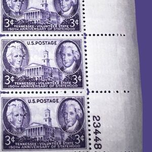 Vintage Scott # 941 3c Violet Tennessee Statehood Full Sheet of 50 Stamps NMNH